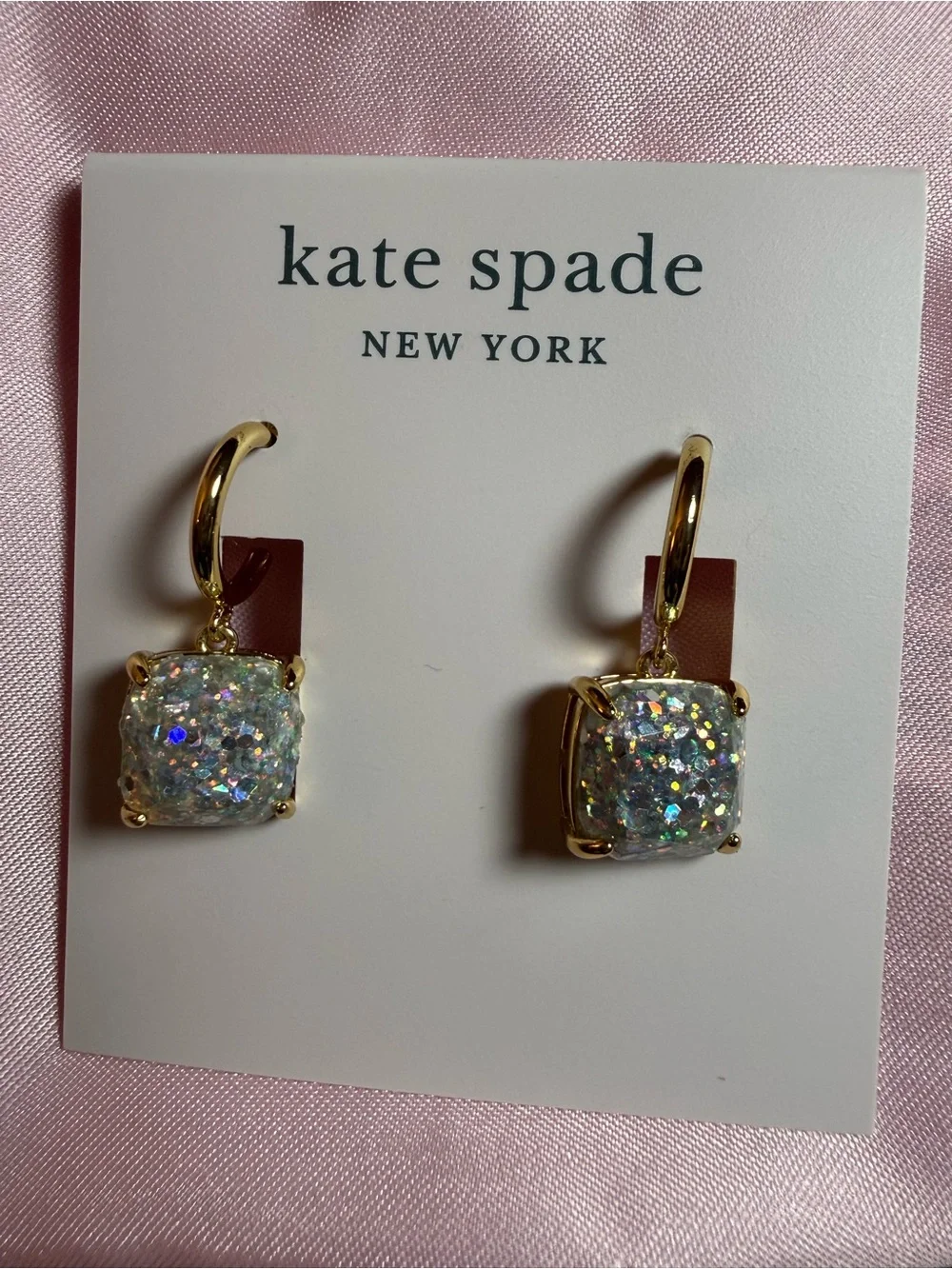 kate spade Gold-Plated Iridescent Druzy Drop Earrings